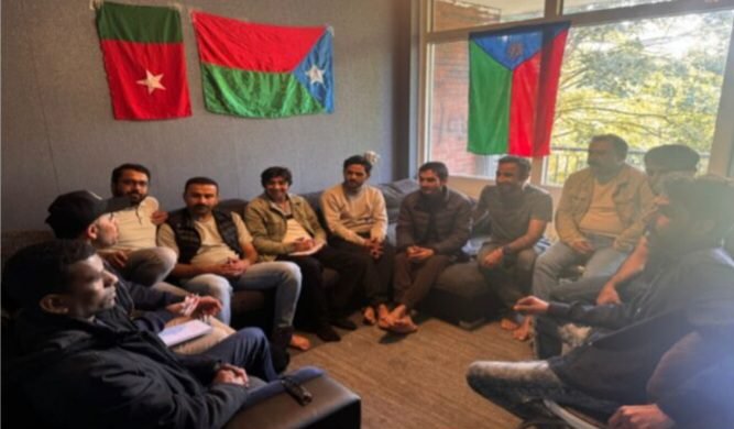 نیدرلینڈز ءَ ￴ایمسٹرڈیم ءَ ￴بی این ایم شھید منان بلوچ بنزہ ءِ ￵نیمگ ءَ ￴دیوانے برجم دارگ بوتگ