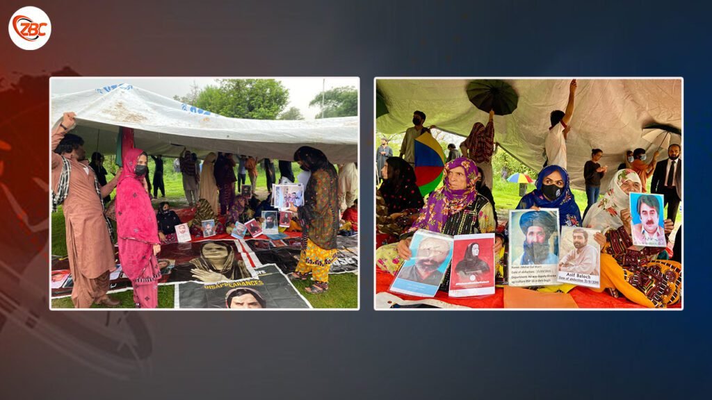 اسلام آباد ءَ بی وائی سی ءِ  سروک ءُ زور بیگواھیں مردمانی کھولاں دو روچ اِنت کہ  زھرشانی  ءَ نشتگ اَنت